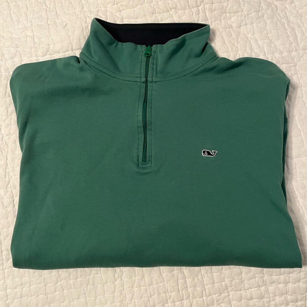 Vineyard vines medium green quarter zip